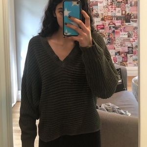 Army green sweater